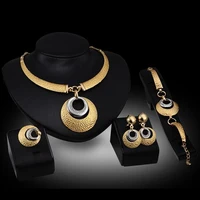 le pendant austrian crystal necklace bracelet ring earrings 4pcs jewelry set for women