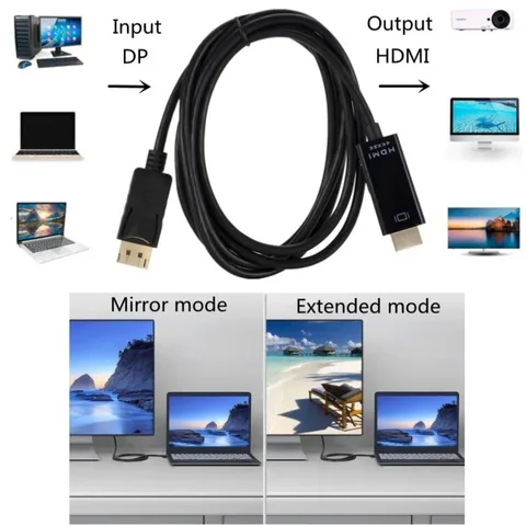 4K DP-HDMI-совместимый кабель-конвертер DisplayPort Display Port к HDMI-видео-аудиокабель-адаптер для ПК, ноутбука, HDTV-проектора
