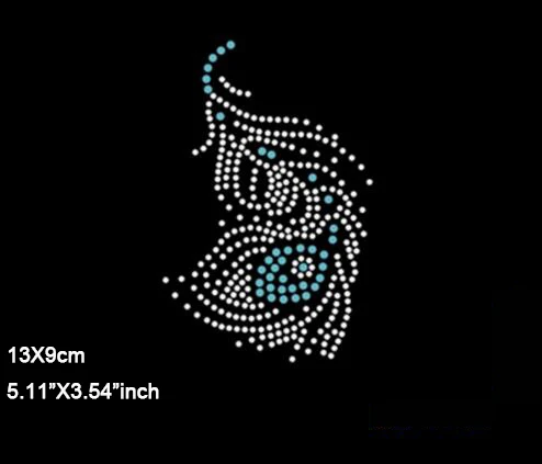 10 шт./лот (13X9 см) форма листа горячая фиксация переводные мотивы со стразами