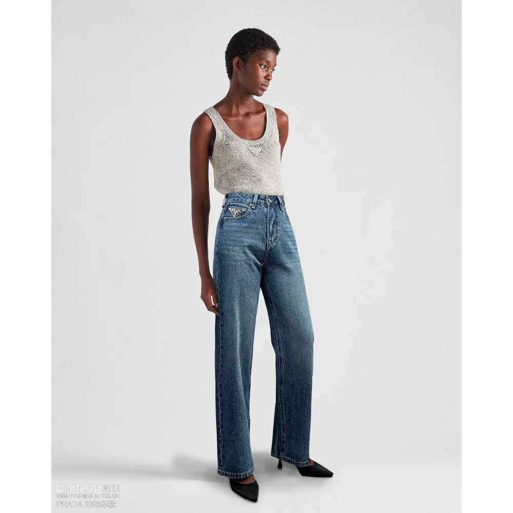 

New 2023 Fall and Winter Denim Wide-legged Pants Fashion Version of The Temperament Atmosphere Women's Pants Commute Clothing