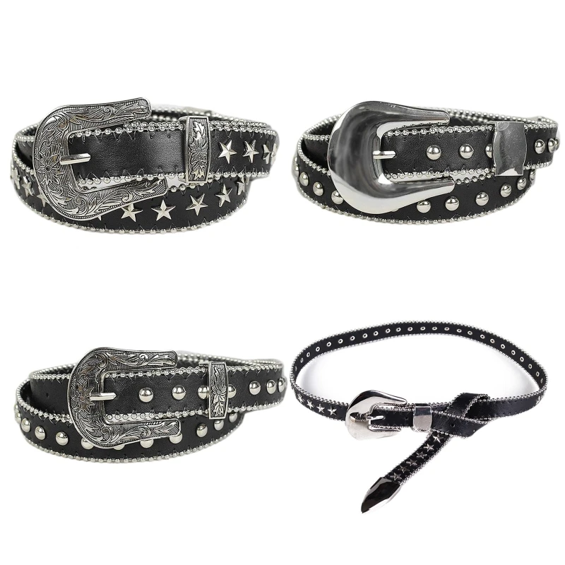 

Rivet Belt Jeans Belt Casual Leather Belt For Pants Dress Decorative Belt Punk Waist Chain Belt Rock Shaping Girdle L5YB