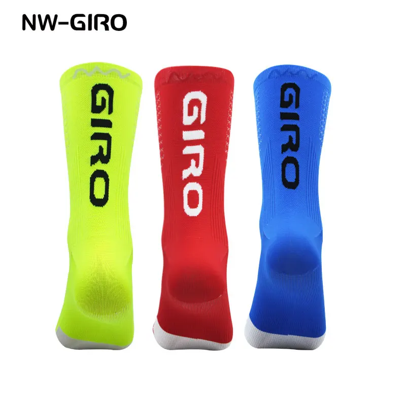 NW-GIRO 2022 New Cycling Socks Bike Nurse Compression Road Bike Running Mtb Knee-high White Sports Funny Brand Black