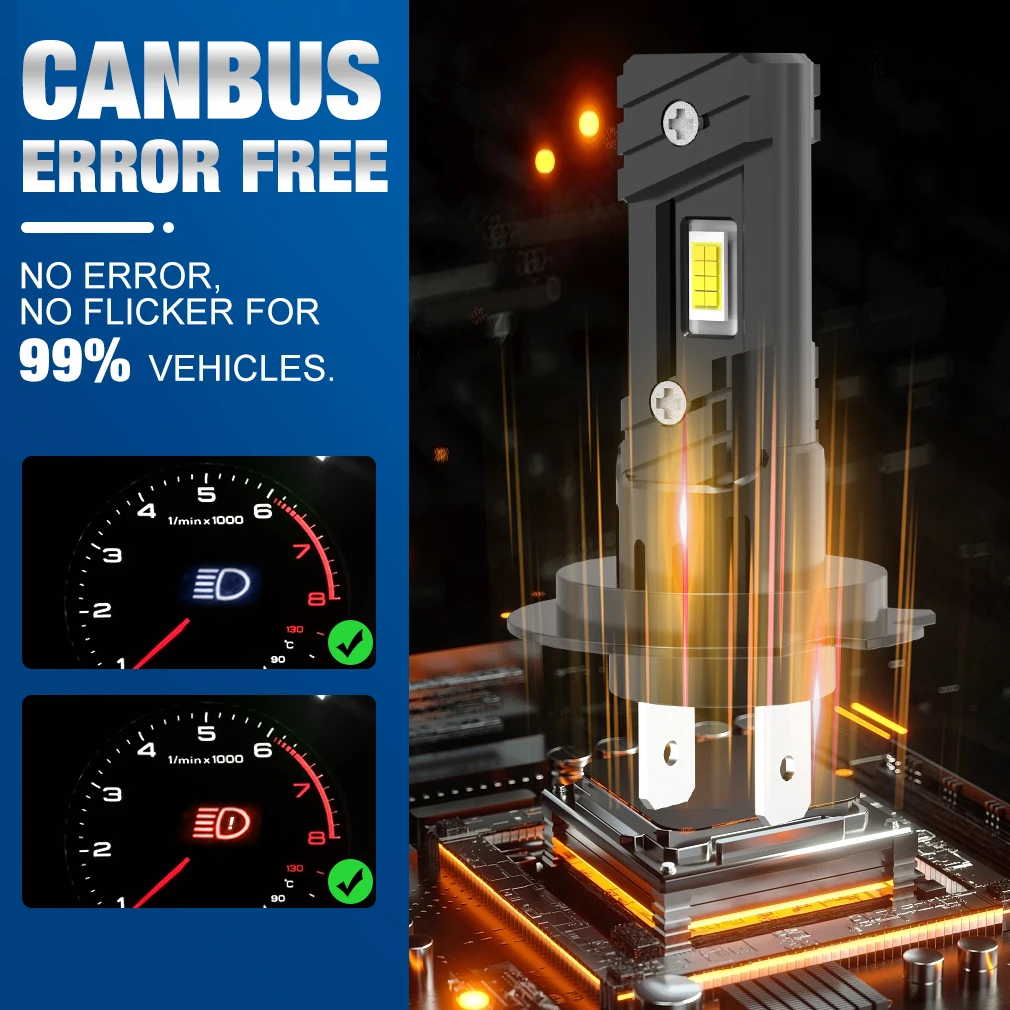 Фото XSTORM 2PCS H7 Светодиодная лампа для фар 100 Вт 20000LM CPS LED Canbus Автолампы 6500K Светодиодные фонари Лампа для автомобиля 12 В Грузовик Фара №3