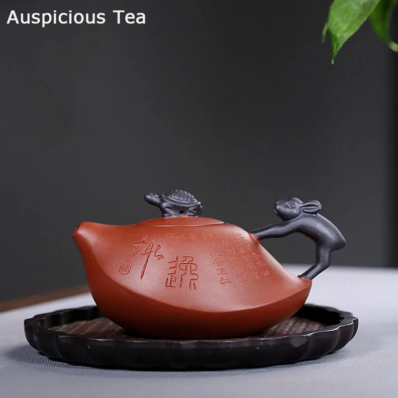

430ml Creative Yixing Raw Ore Zisha Tortoise And Hare Teapot Handmade Household Kung Fu Teaset Tea Ceremony Drinkware Customized