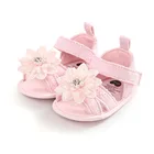 Сандалии с цветочным принтом для новорожденных девочек; Летние свадебные туфли на плоской подошве; Детские сандалии с жемчужинами и цветами; Обувь для малышей; Обувь для девочек