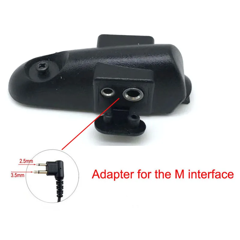 Baofeng UV-9R Plus Walkie talkie Audio Adapter For BF-A58 UV-XR 9700 UV-5S GT-3WP UV-XR Radio For 2Pin M Interface Headset Port