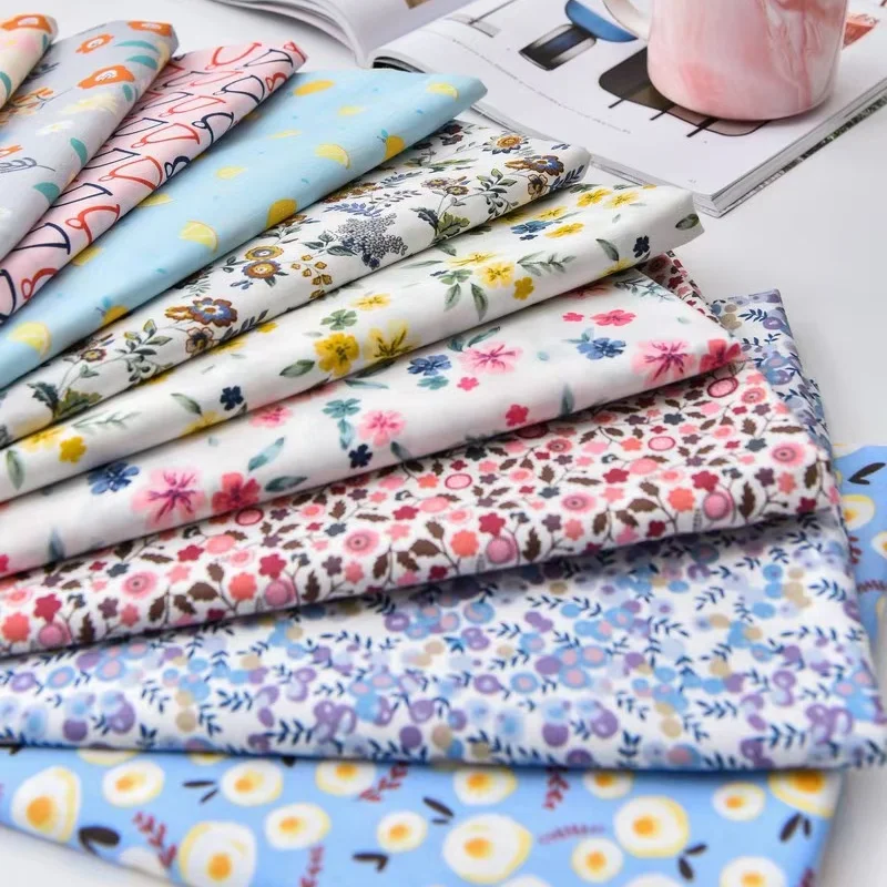 

160x50cm New Floral Twill Fabric Cotton Sewing Fabric, Making Bedding Dress Pajamas Lining Cloth