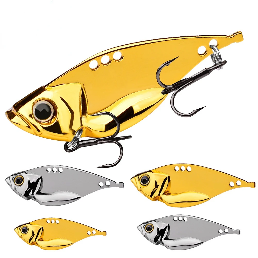 

Metal VIB 5/7/10/15/20G Fishing Lure Vibration Spoon Hard Baits with Feather Crankbait Wobbler Swimbait Cicada VIB Tackle