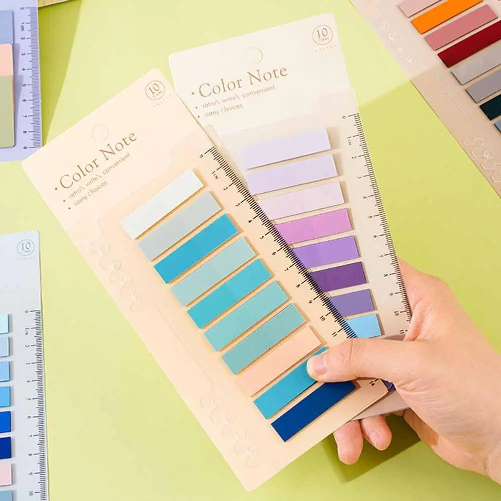 

200 Sheets Sticky Notes Set With Ruler For Index Tabs Page Markers To Do List Planners School KAwaii Stationery Stickers