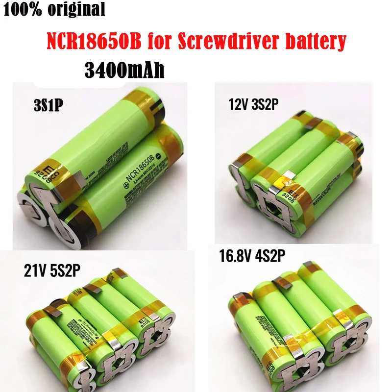 100% оригинальный аккумулятор NCR18650 34B 3400 мАч для отвертки 12 В сварочный электрод 3S1P