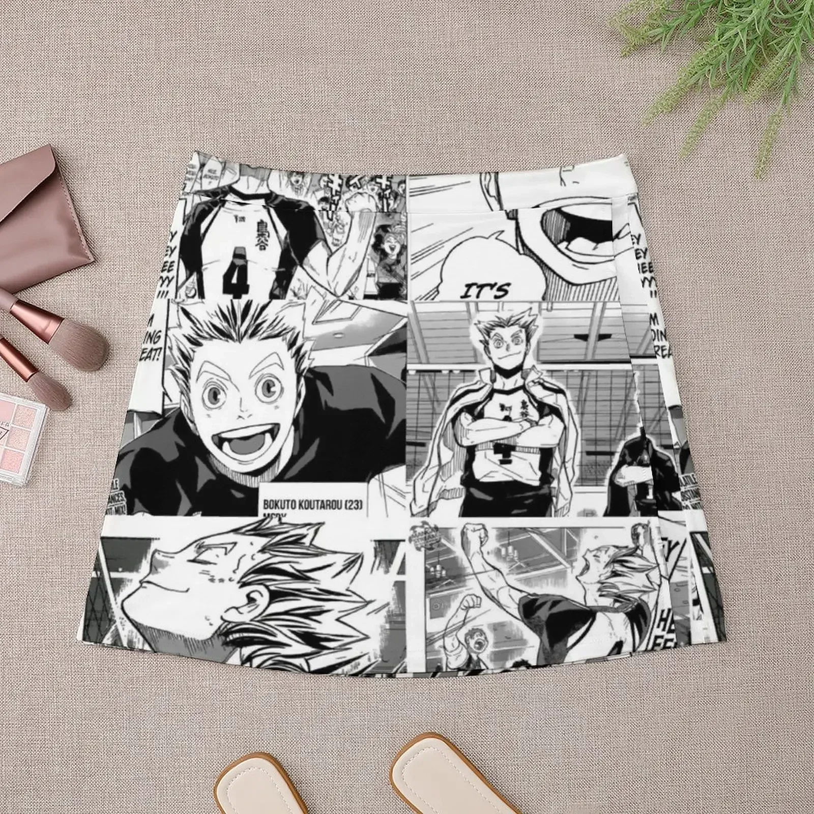 Мини-юбка Bokuto Collage женское платье женская одежда лето 2024 новинки