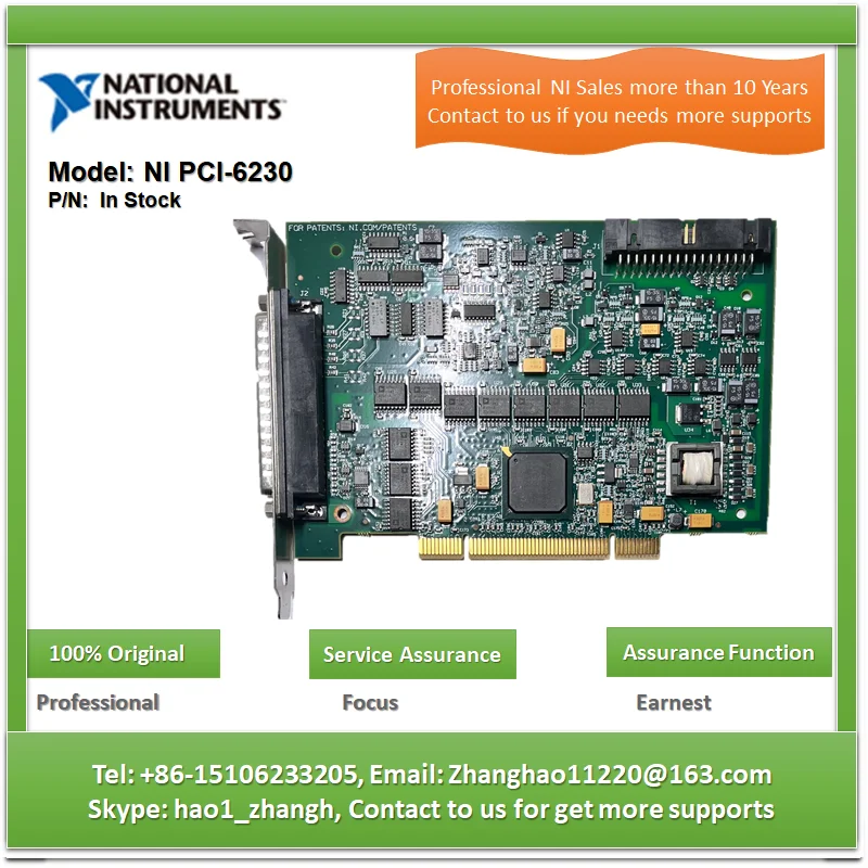 

NI PCI-6230 8-way AI, (16-bit, 250 kS/ s), 4-way DIO, group isolation, 5 V TTL/ CMOS PCI multifunction I/ O device