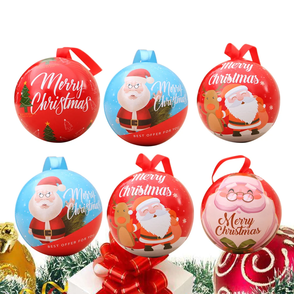 

6 Christmas Candy Boxes Creative Shaped Hanging Ornaments Gift Snack Holder Cases Xmas Tree Pendant For Festival Party Favors