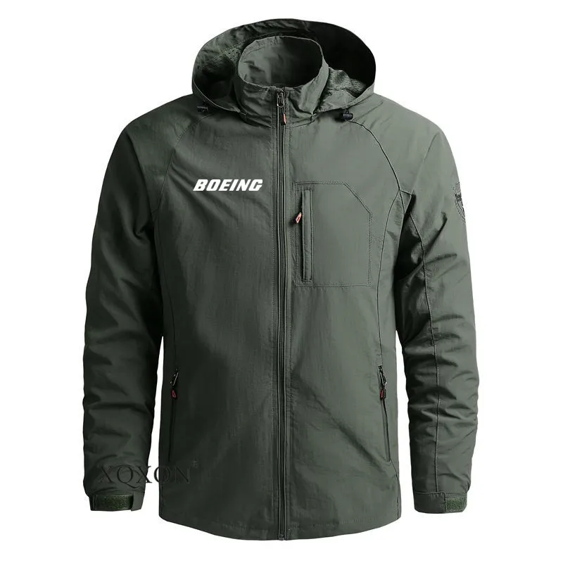 

2022 New Pilot Jacket for Men Clothing Waterproof Boeing Print Casual Outdoor Military Hooded Windbreaker Coat Jackets Man