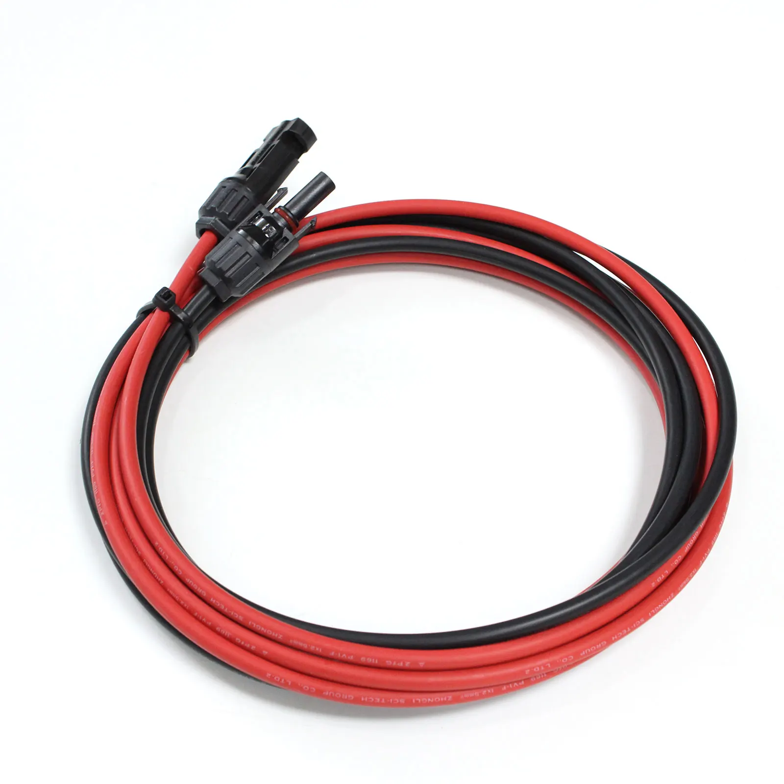 

solar panel PV cable rated black and red 2.5mm2 4mm2 solar cable with solar waterproof connector