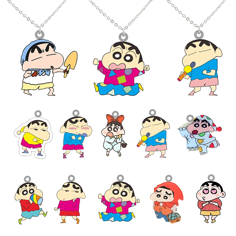 

Bandai Anime Periphery for Kid Cartoon Crayon Shin-chan Pendant Necklace Resin Necklace for Decoration Friend Gift Jewelry XL265
