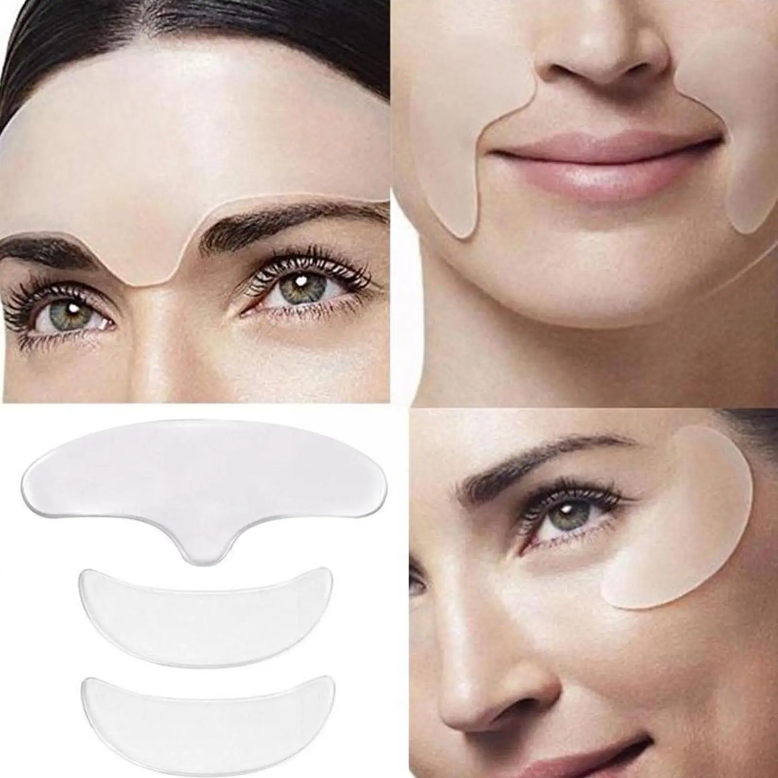 

Anti-Wrinkle Forehead Silicone Patch Soft Silicone Reusable Invisible Patch Eye Lift Eye Anti-Aging Forehead Mask Face Pad F8O9