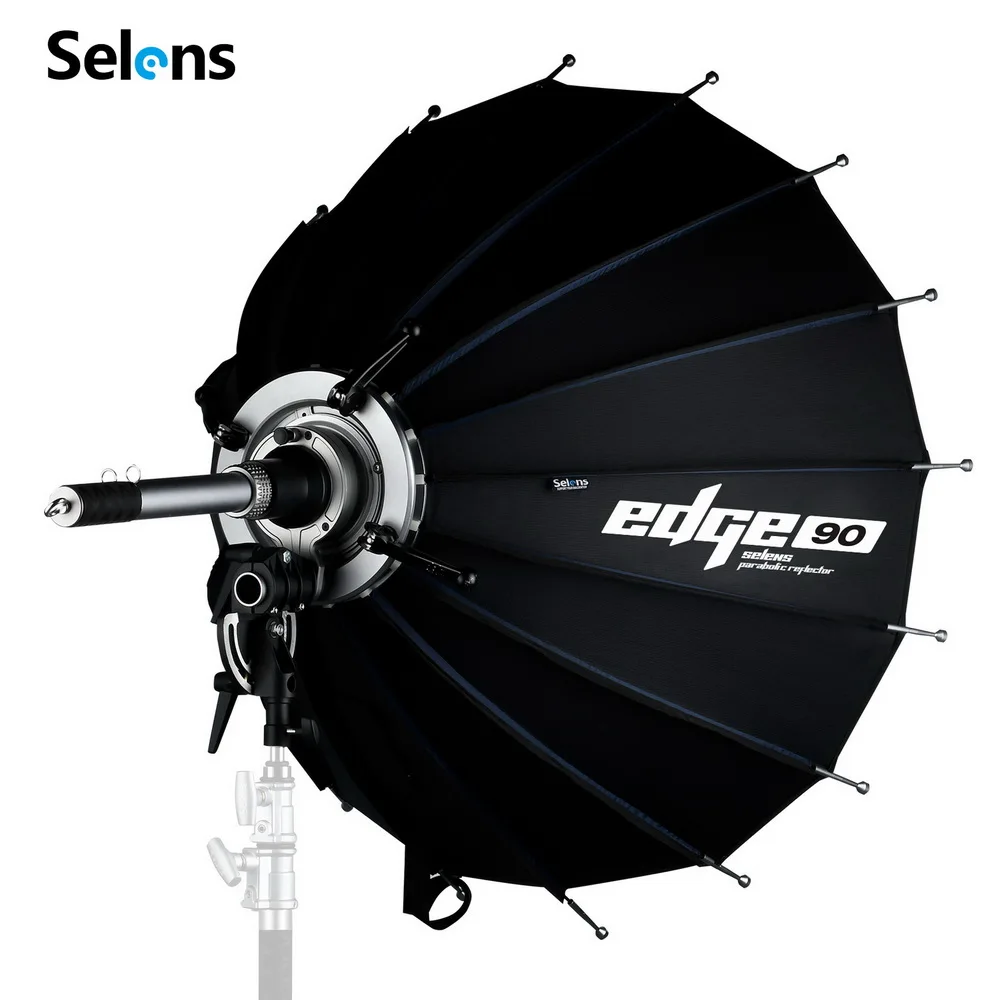 

Selens Edge 90cm Parabolic Umbrella Softbox Reflector with Extendable Reflective Bracket Bowens M For Professional Photographers