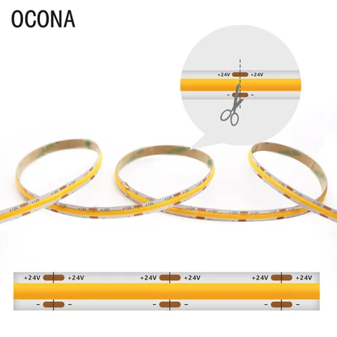 OCONA COB светодиодная лента 8 мм, 24 В, белая, RGB