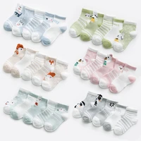 5 pairslot 0 2yrs baby socks summer mesh cotton cartoon animal kids socks girls cute newborn boy toddler socks baby accessories