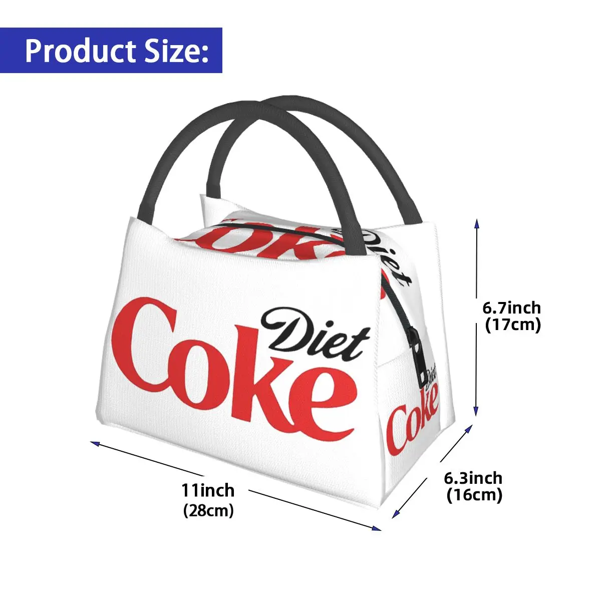 Фото Сумка-холодильник для обедов Coke Funny Lover Diet, изолированная, для школы, для хранения бенто-боксов, портативный контейнер, термосумка для еды №2
