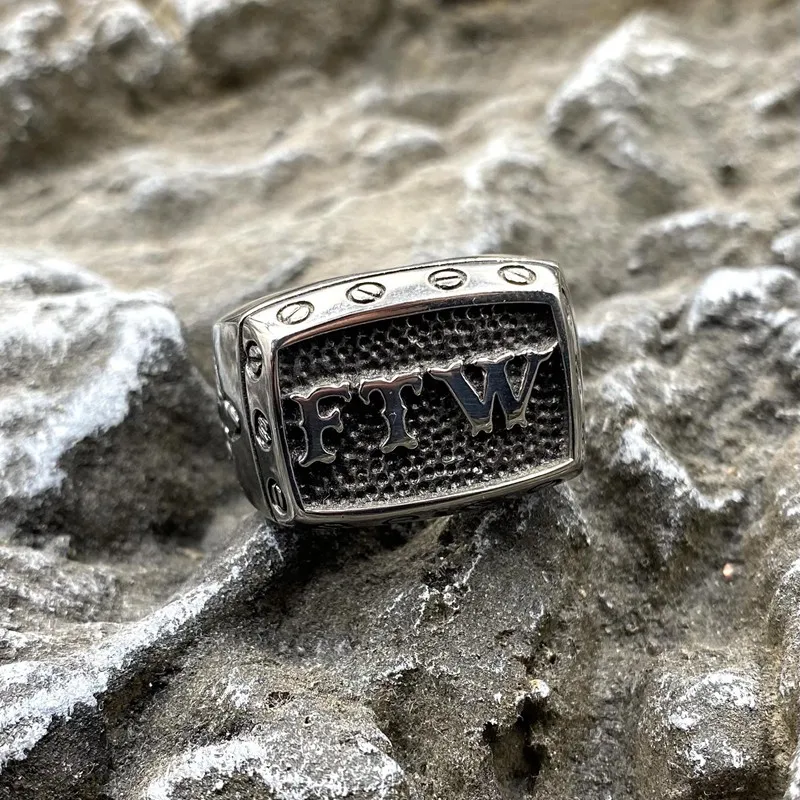 

FTW Retro Mechanical Screw Stainless Steel Ring Punk Jewelry Vintage Bikers Rings For Mens Unique Party Fashion Gift Wholesale