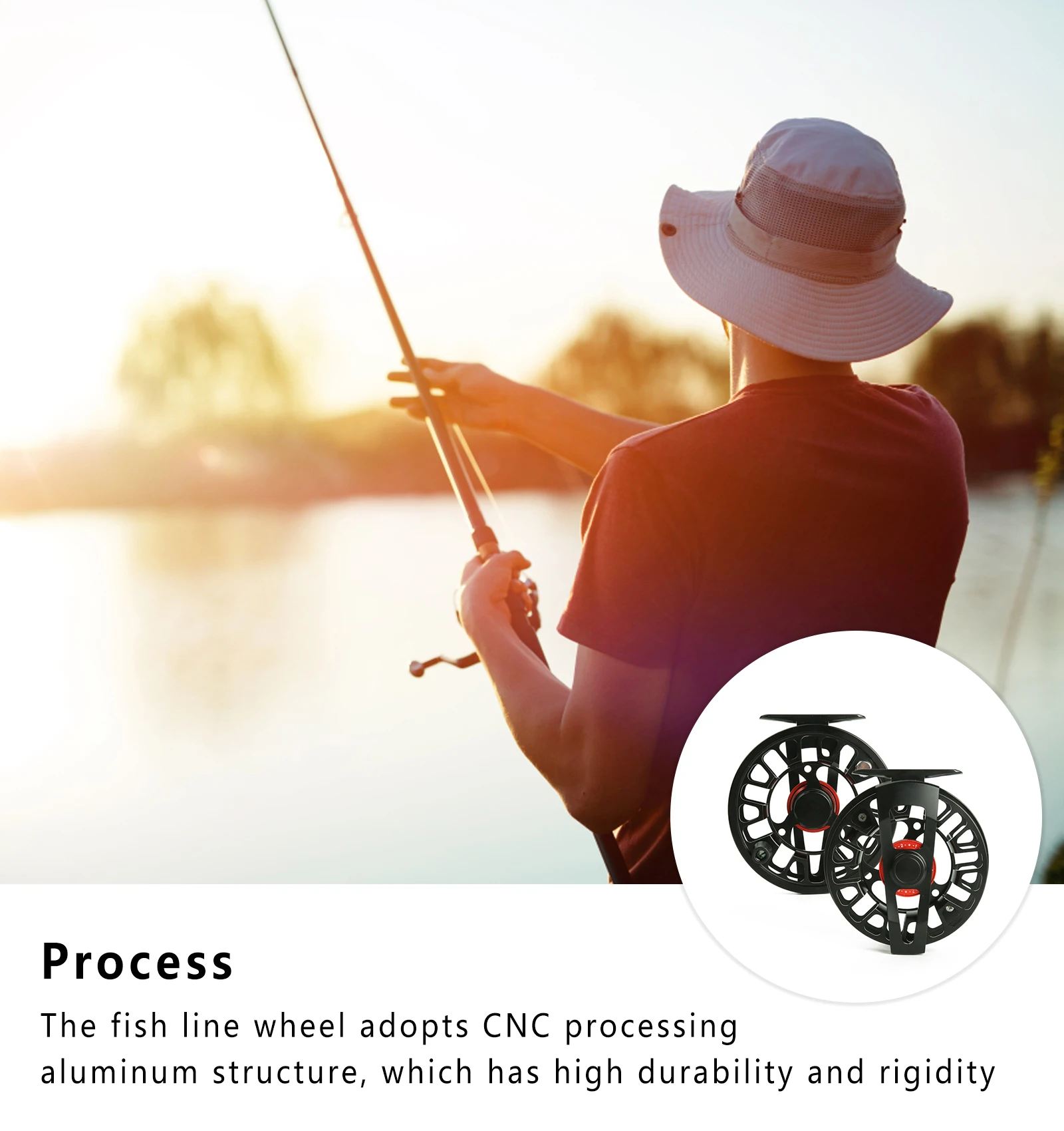 

Fly Fishing Reel Convenient CNC Machined Fly Line Wheel Wear-resistant Waterproof Fishing Reel Spool No Side-bouncing M