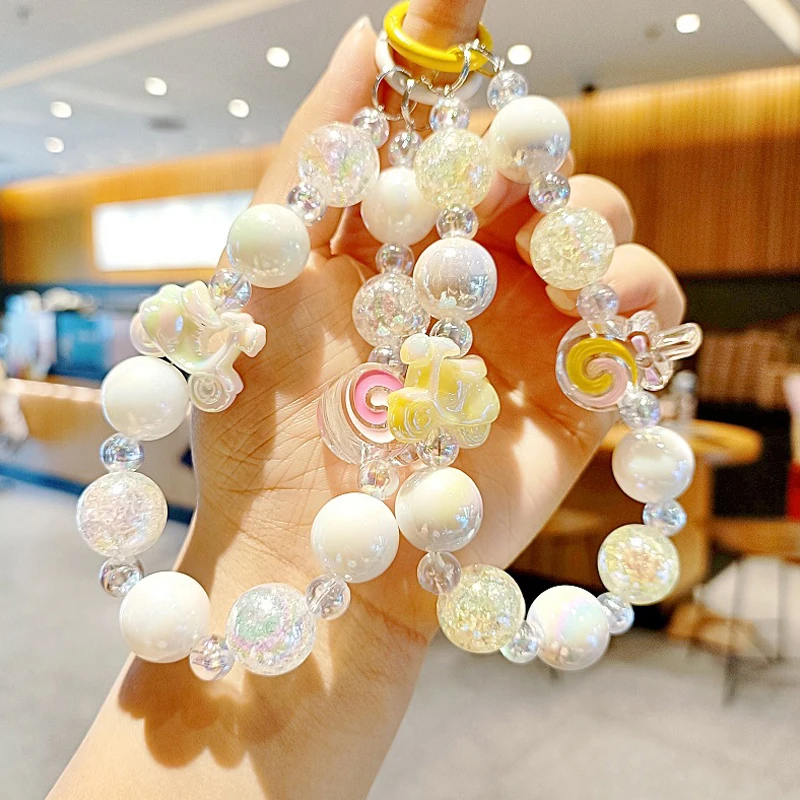 Милый леденец акриловый красочный лазерный бисер искусственная цепочка ремешок