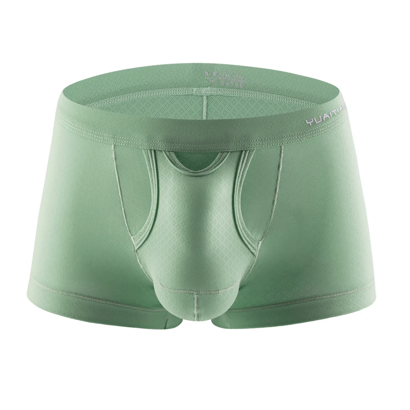 8PCS Men's Underwear Boxers Nylon Solid Mesh Breathable Mid-waist Boxer U Convex Design Dry Quickly Men's Underwear Boxer Shorts