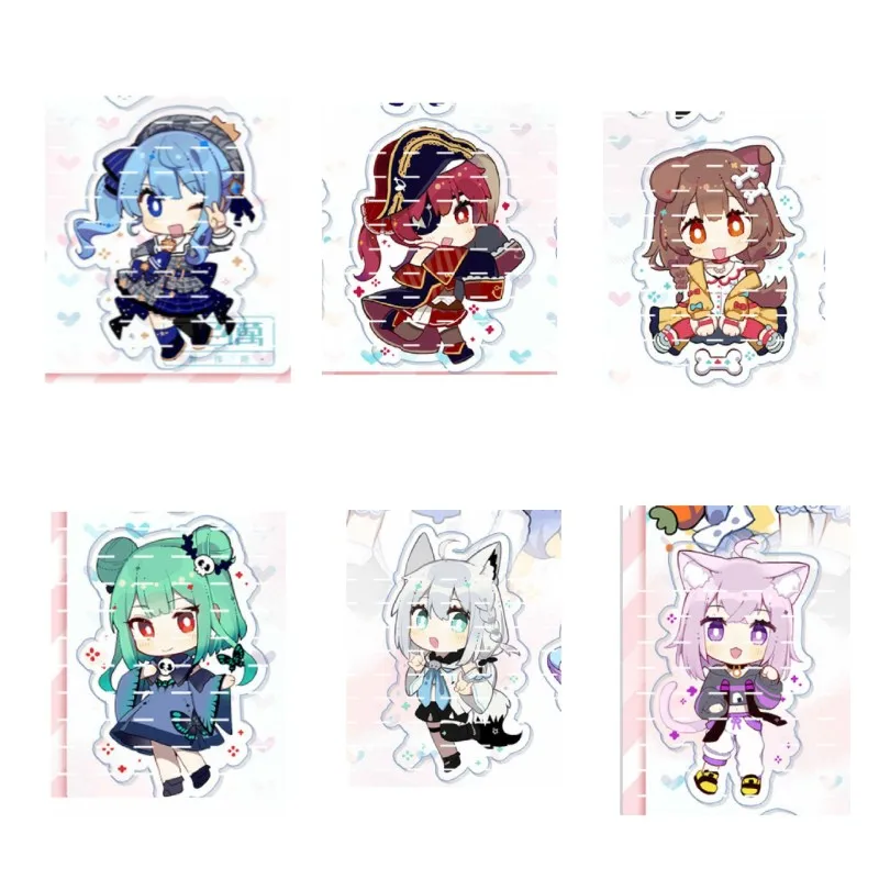 

6CM Hololive Character Key Chain Anime Figures Cosplay Acrylic Double-Sided Keychains Exquisite Cute Bag Pendant Keyrings Gifts