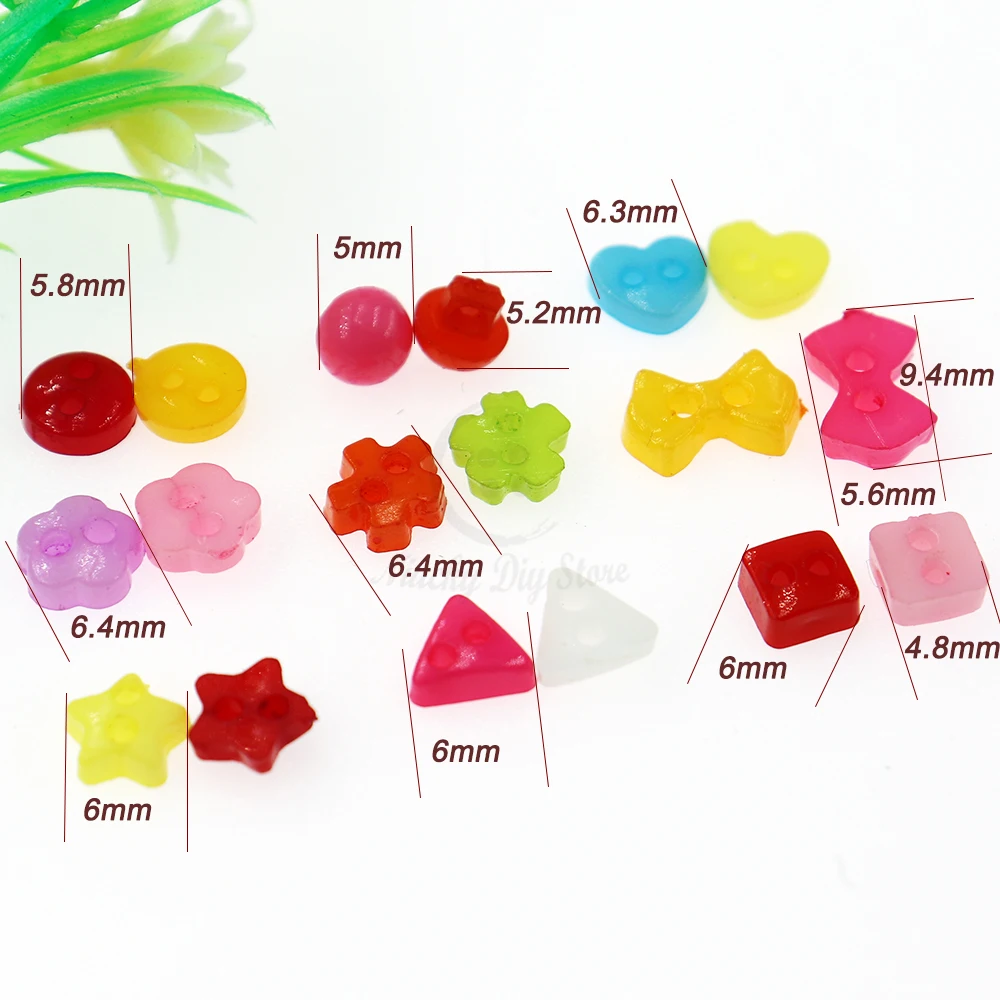 

6mm Colorful Plastic Cartoon Mini Buttons for Doll Clothes Handicrafts Children's Manual Scrapbooking Decorative Accessories