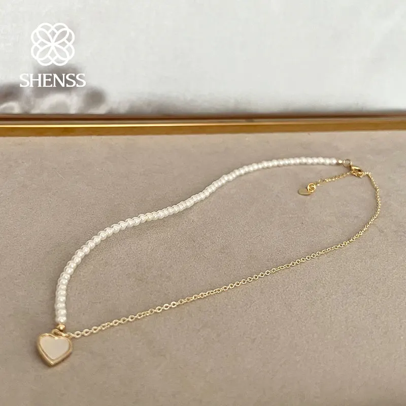 

Stainless Steel Necklace Fashion Love Shell Pearl Necklace For Women