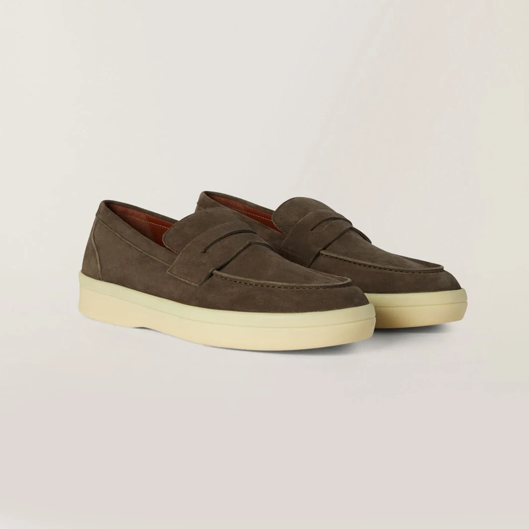 2023 New Men's Low-Top Loafers LP Brand Loafers Beef Suede Loafers High-Quality Men's Leather Flats Size 34-46