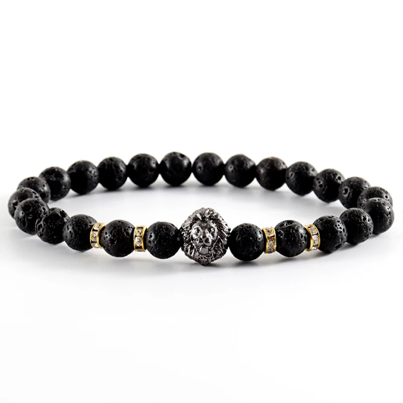 Мужской браслет с головой леопарда в стиле хип-хоп |