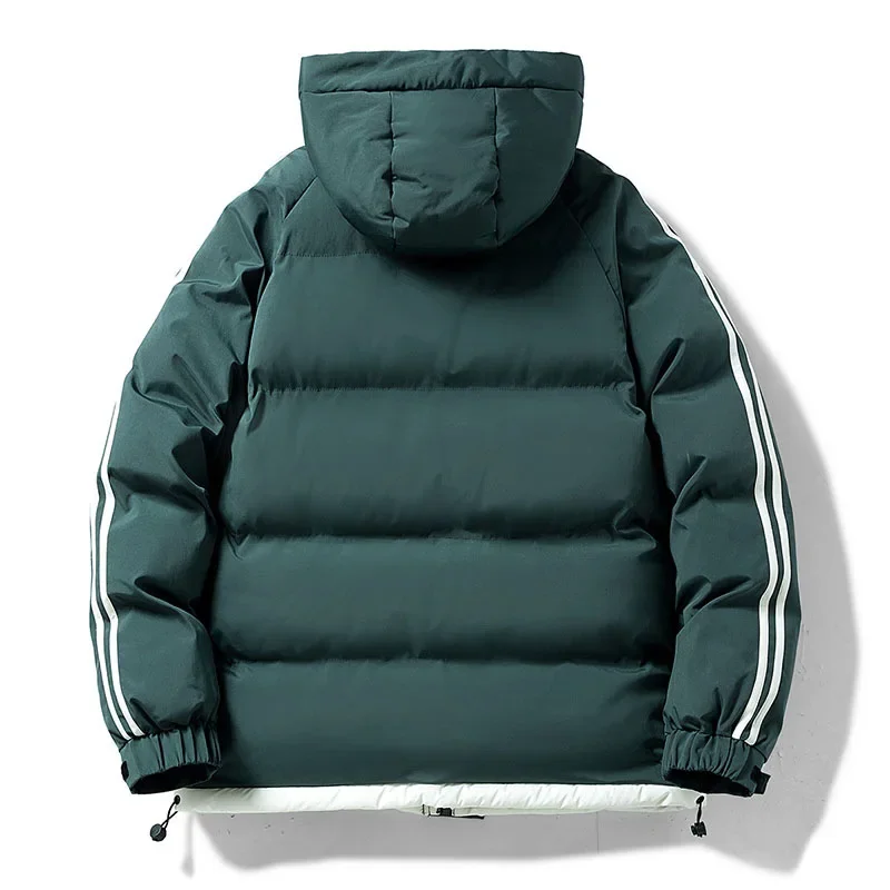 Утолщенное хлопковое пальто для мужчин и женщин свободная куртка с капюшоном