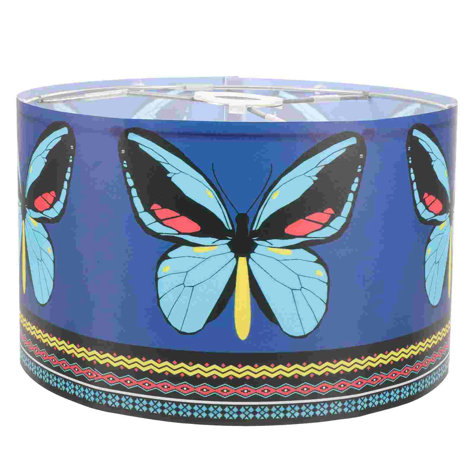 

Butterfly Drum Lampshades Mandala Vintage Butterfly Table Lamp Replacement Cylinder Light Cover Clip On Floor Lamp Cover Bedroom