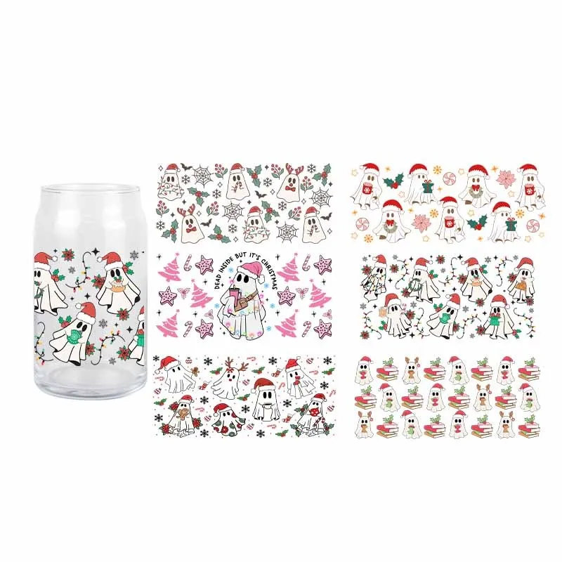Рождественская 3D наклейка-наклейка для переноса УФ-лампы 16 унций