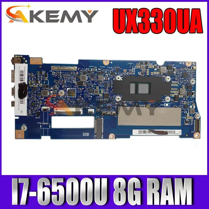 

Материнская плата для ноутбуков ASUS UX330U, UX330UA, UX330U, U3000U, стандартная с процессором I7-6500U, 8 Гб ОЗУ, протестирована полная 100%