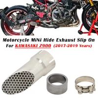 slip on for kawasaki z900 2017 2018 2019 motorcycle exhaust escape system modified hidden muffler with gasket no db killer