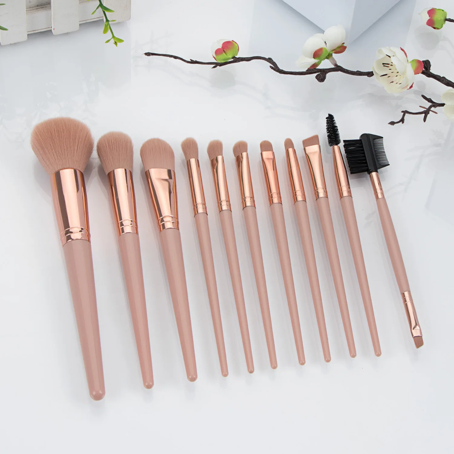 

11 шт., набор розовых кистей для макияжа