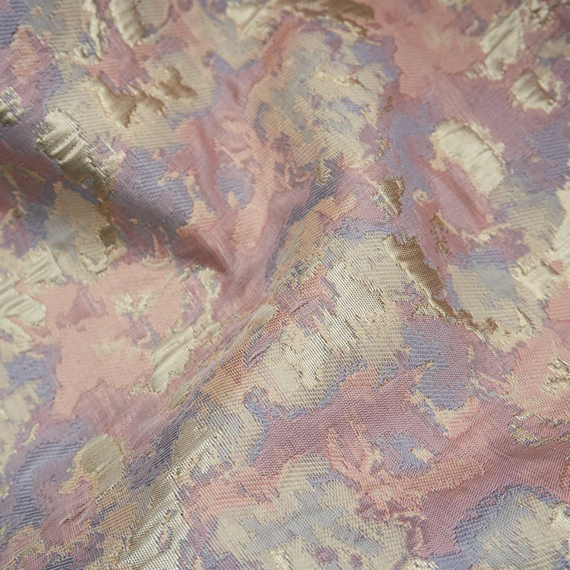 Розовые золотые фиолетовые жаккардовые ткани Текстиль для женщин Дамаск