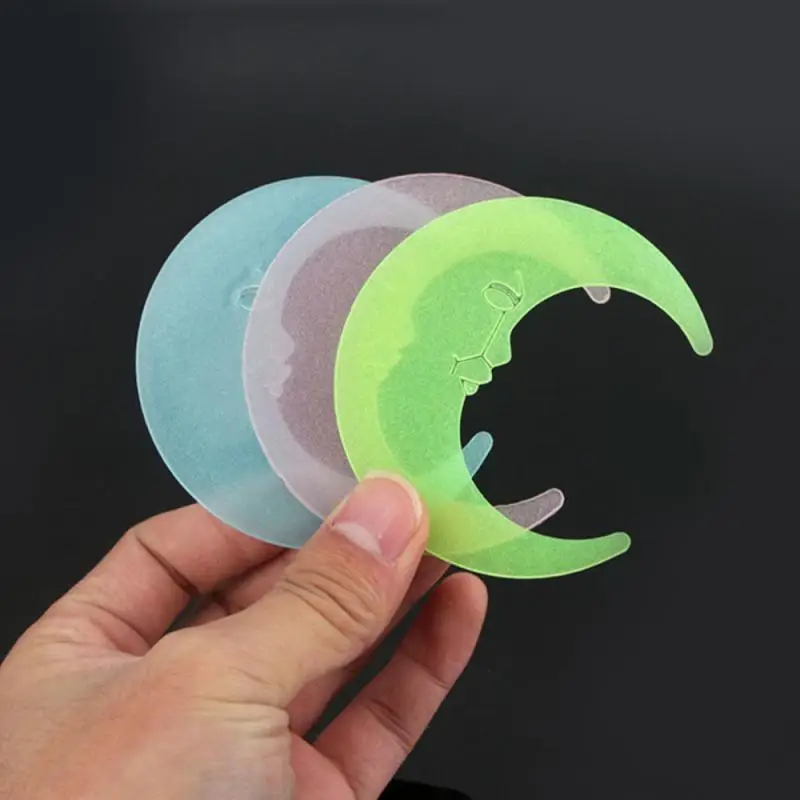 

10pcs Children Room Wall Stickers Moon Energy Storage Fluorescent Luminous Moon Wall Decal Glow In the dark Household Decoration