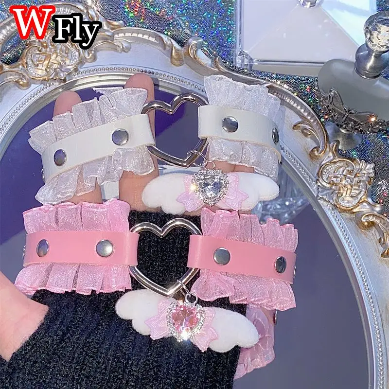 Фото Японский галстук Harajuku INS Mine, готический панк, субкультура, INS, мягкое колье для сестры, LOLITA, кружевное ожерелье с воротником из рейнто №4