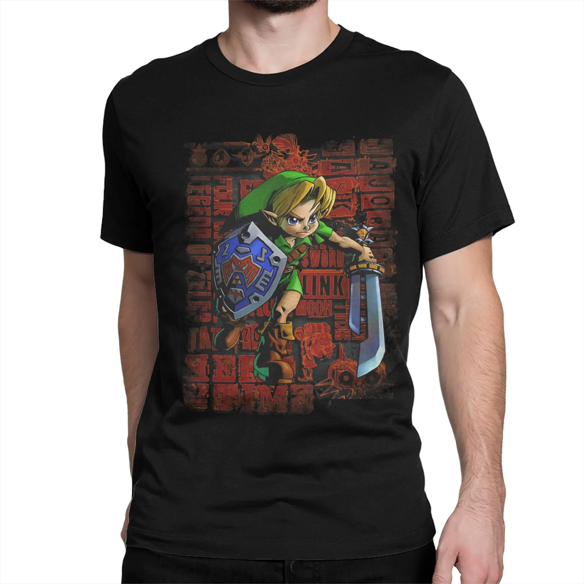 Фото Футболки с изображением Маски Майоры и Линка из The Legend of Zelda для мужчин и женщин, креативные футболки с короткими рукавами и круглым воротником, 100% хлопок №2