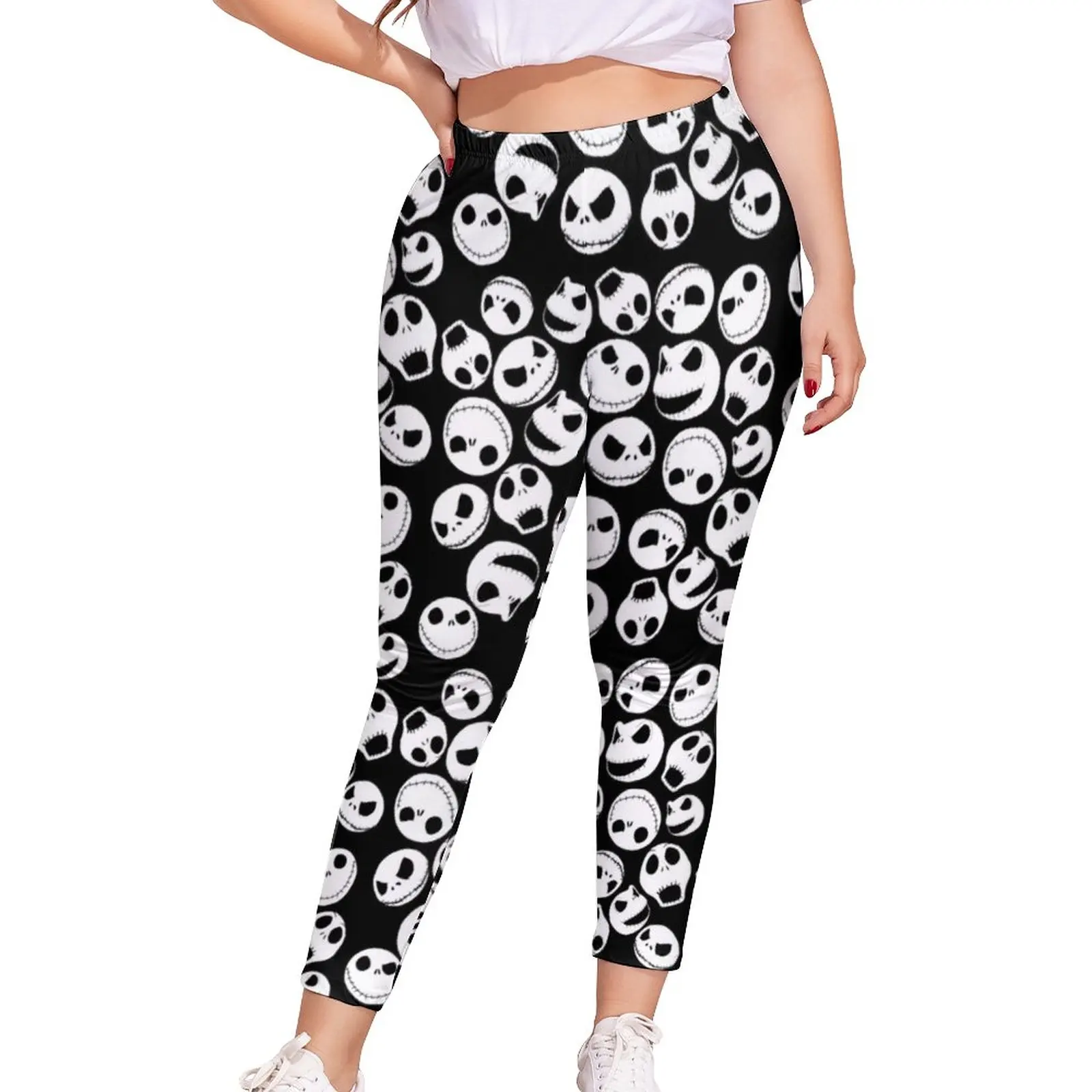 

Skeleton Pattern Skull Leggings Halloween Soft Drawings Legging Athletic Weight Loss Teen Pants