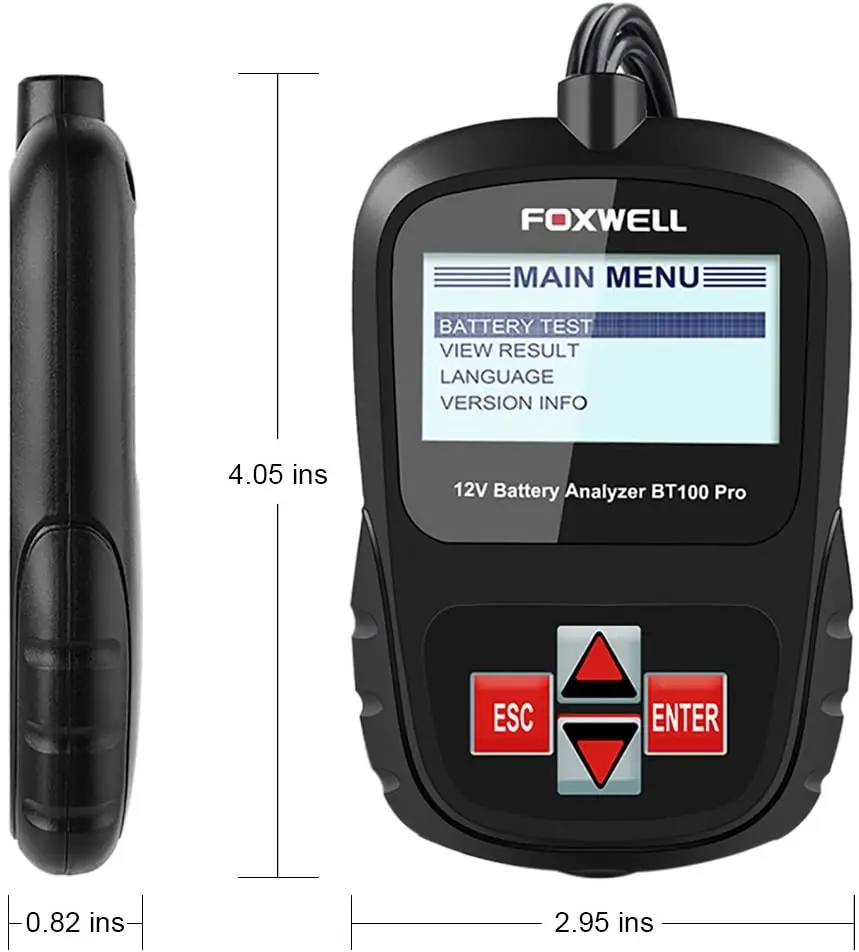 Тестер автомобильных аккумуляторов FOXWELL BT100 Pro 12 В 1100CCA |