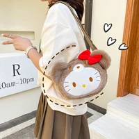 bags for women purses and handbags cute latte furry messenger phone bag bow hello kitty bag girls crossbody bag