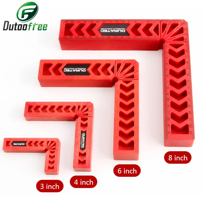 

1PC/4PCS 90 Degree Right Angle Clamp L-square Holder Ruler Clamping Squares Woodworking Tools 3" 4" 6" 8"