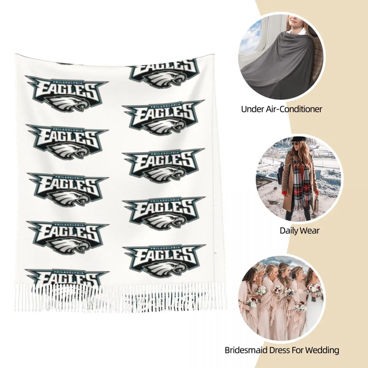 Шарф Grees Eagles шарфы с кисточками для женщин мягкие теплые шали и накидки длинная