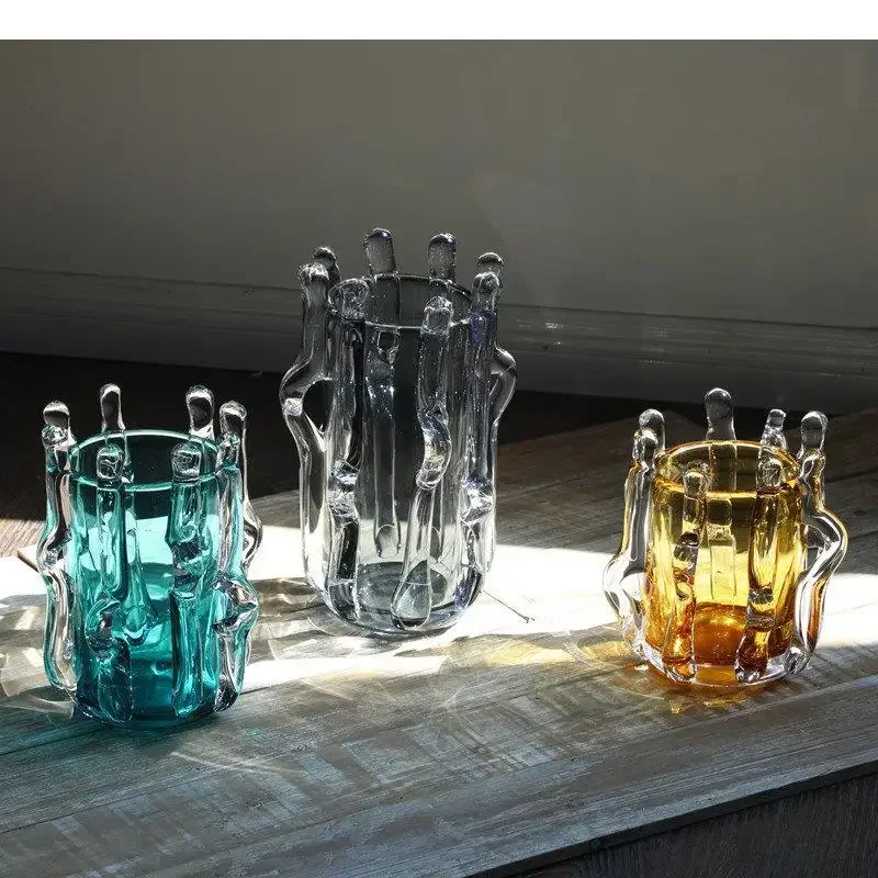 Креативная прозрачная стеклянная ваза декоративная композиция для цветов